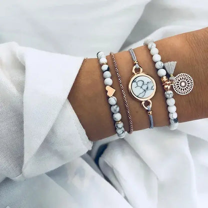 Boho Geometric Bracelet & Bangle Set