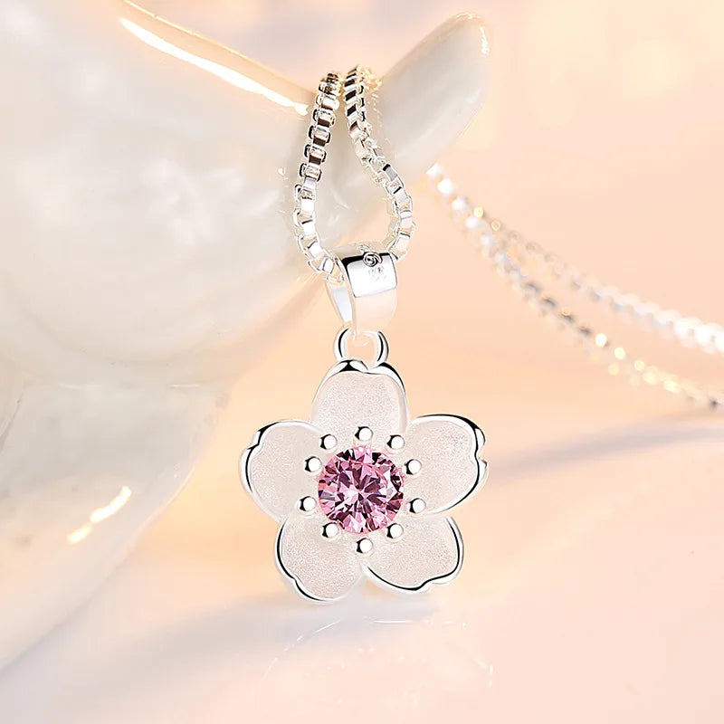 925 Sterling Silver Blossom Necklace