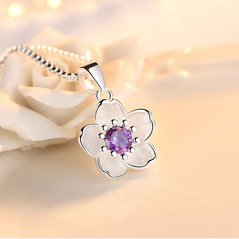 925 Sterling Silver Blossom Necklace