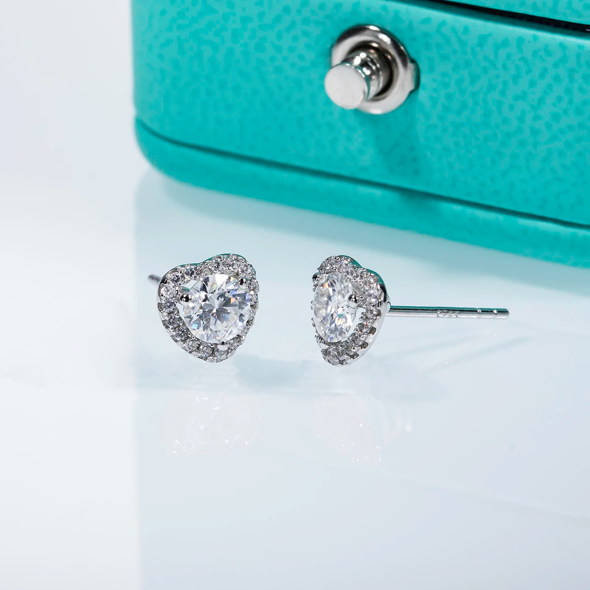 Moissanite Diamond Heart Earrings