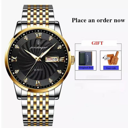 Mens Luminous Waterproof Stainless Steel Watch