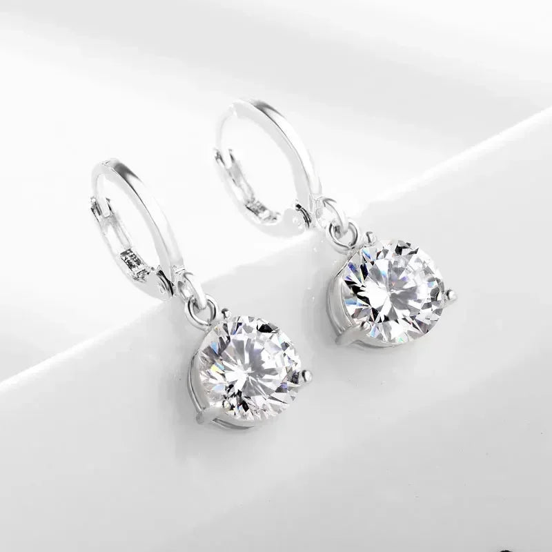 Classic Zircon Silver Wedding Set