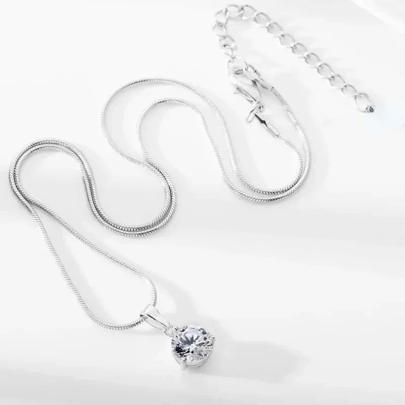 Classic Zircon Silver Wedding Set