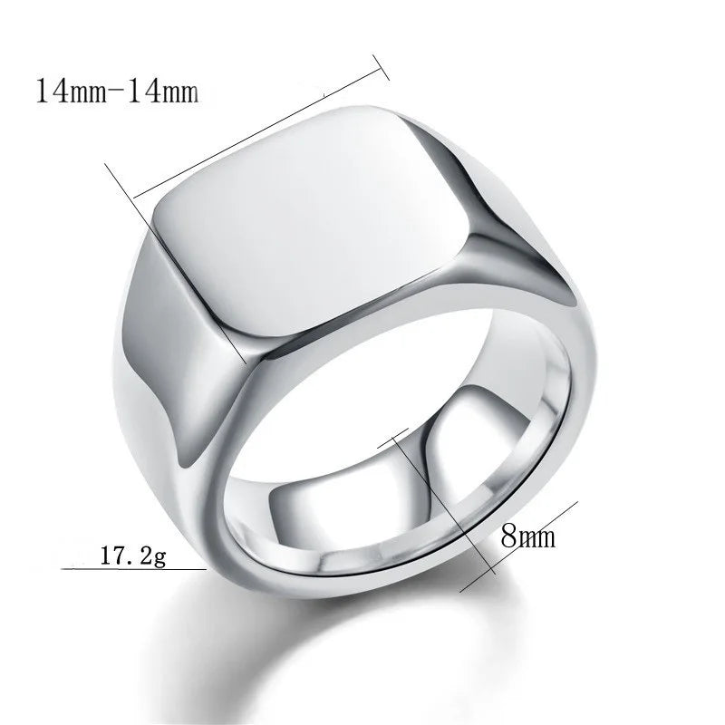 Classic Glossy Men's Steel Ring