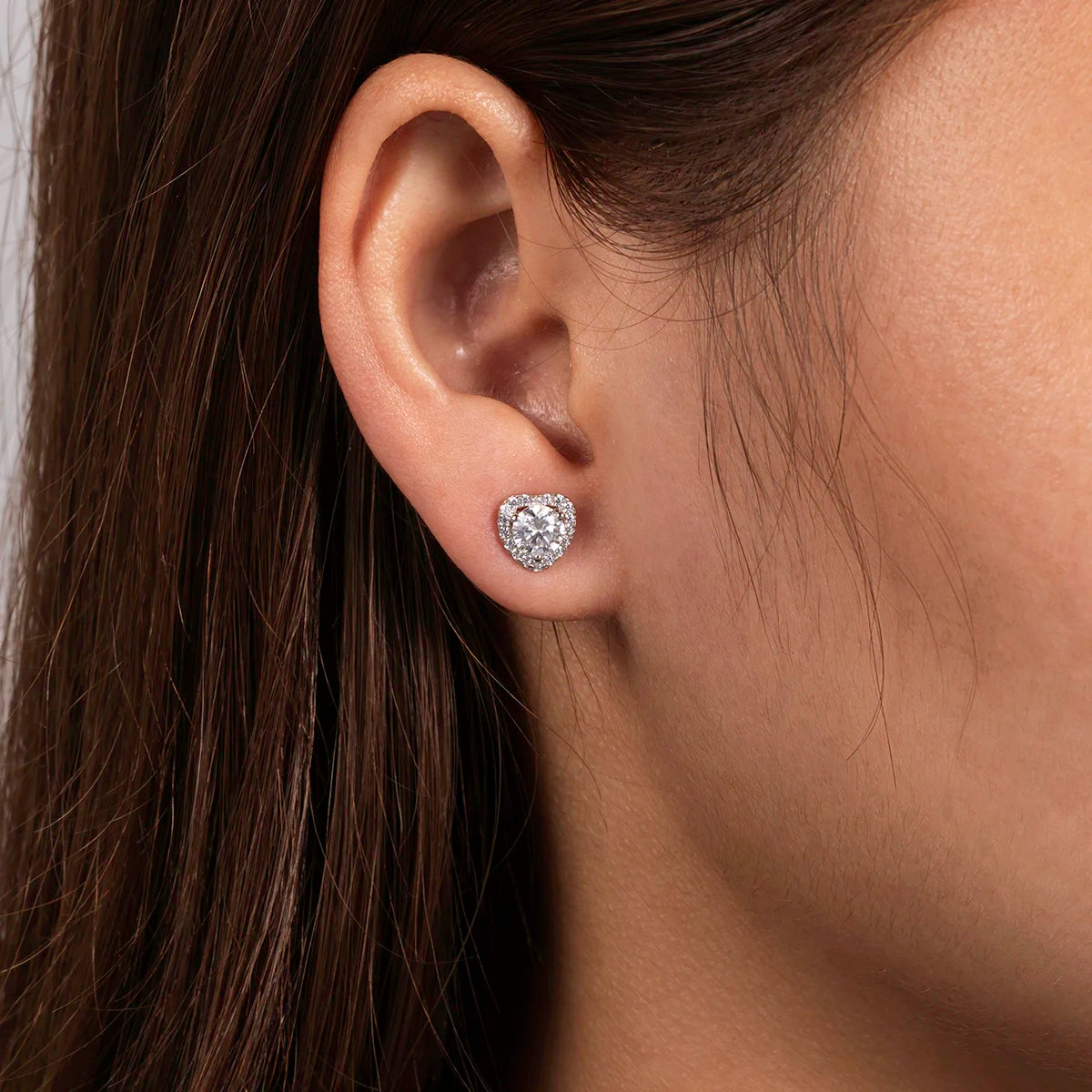 Moissanite Diamond Heart Earrings